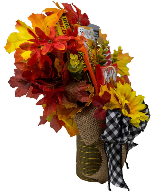 Autumn Sunflowers & Chocolate Candy Bouquet