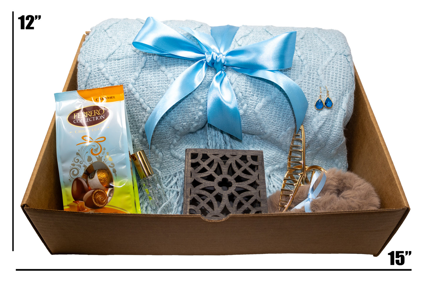 Cozy Blanket Gift Set Box with Blue Theme