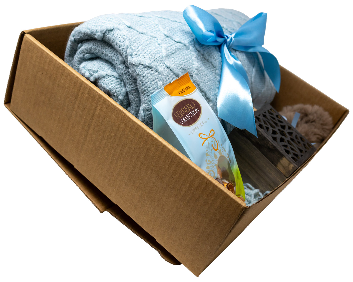 Cozy Blanket Gift Set Box with Blue Theme