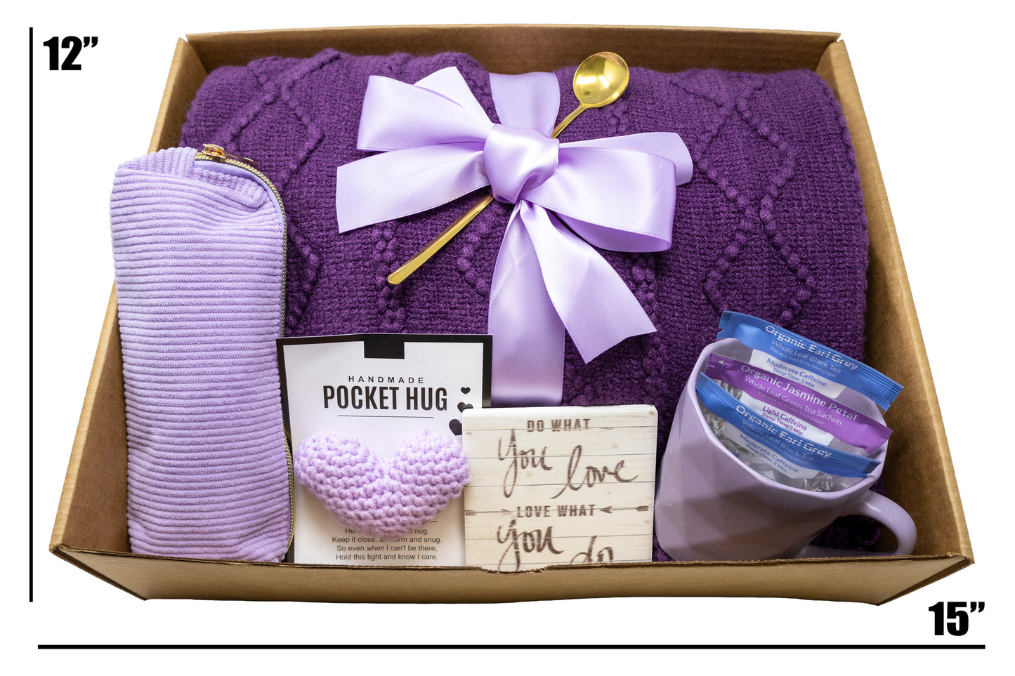 Cozy Blanket Gift Set Box with Purple Theme