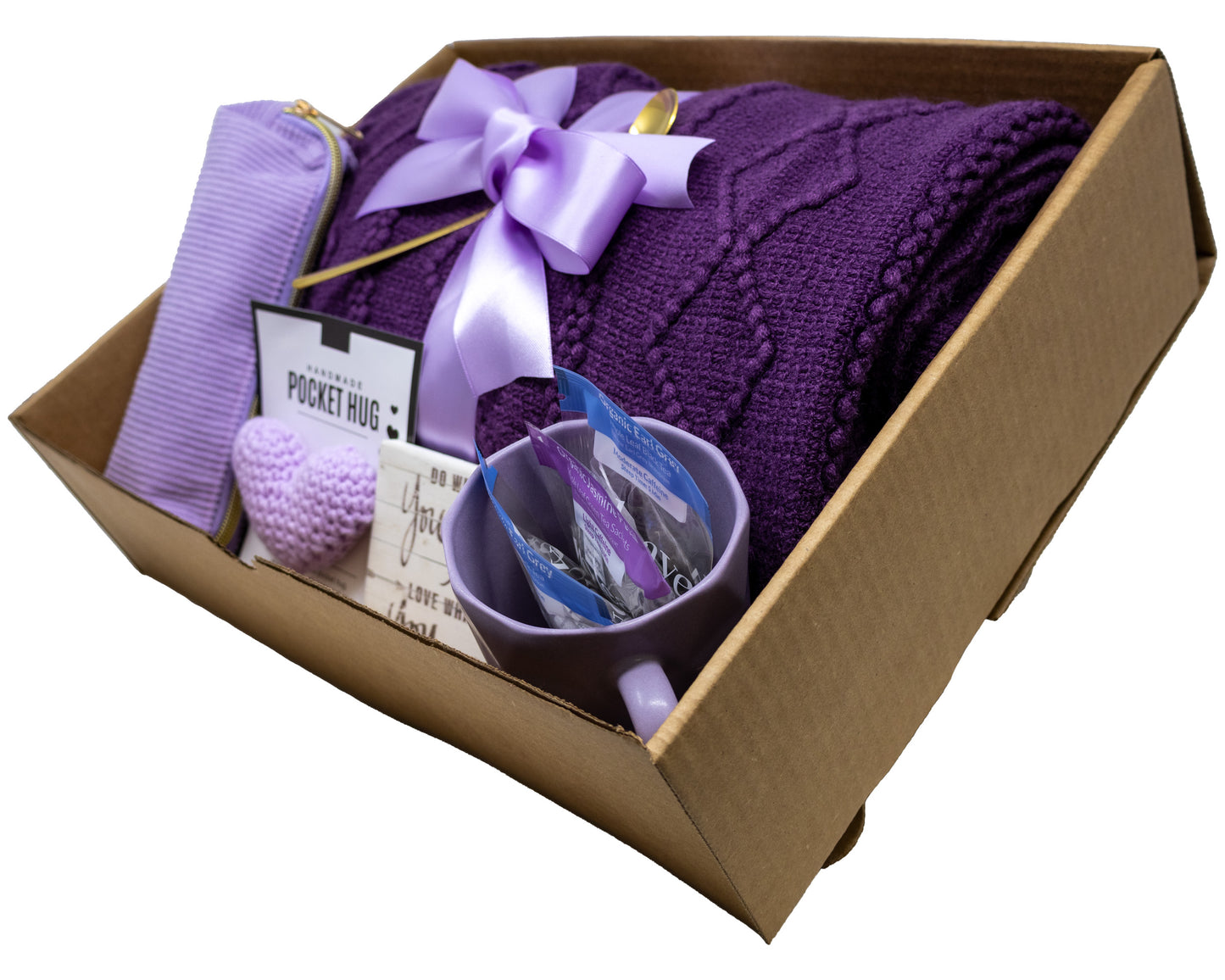 Cozy Blanket Gift Set Box with Purple Theme