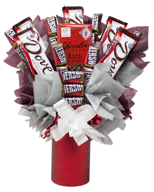 Dark Chocolate Lovers Candy Bouquet Front