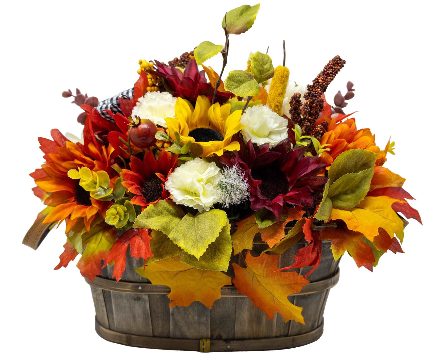 Fall Harvest Centerpiece in Wooden Basket
