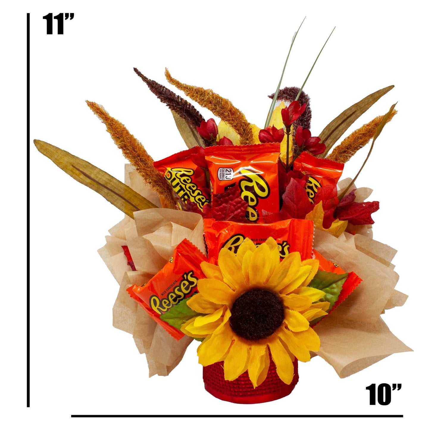Fall Themed Chocolate Candy Bouquet with Reese's Peanut Butter Cups