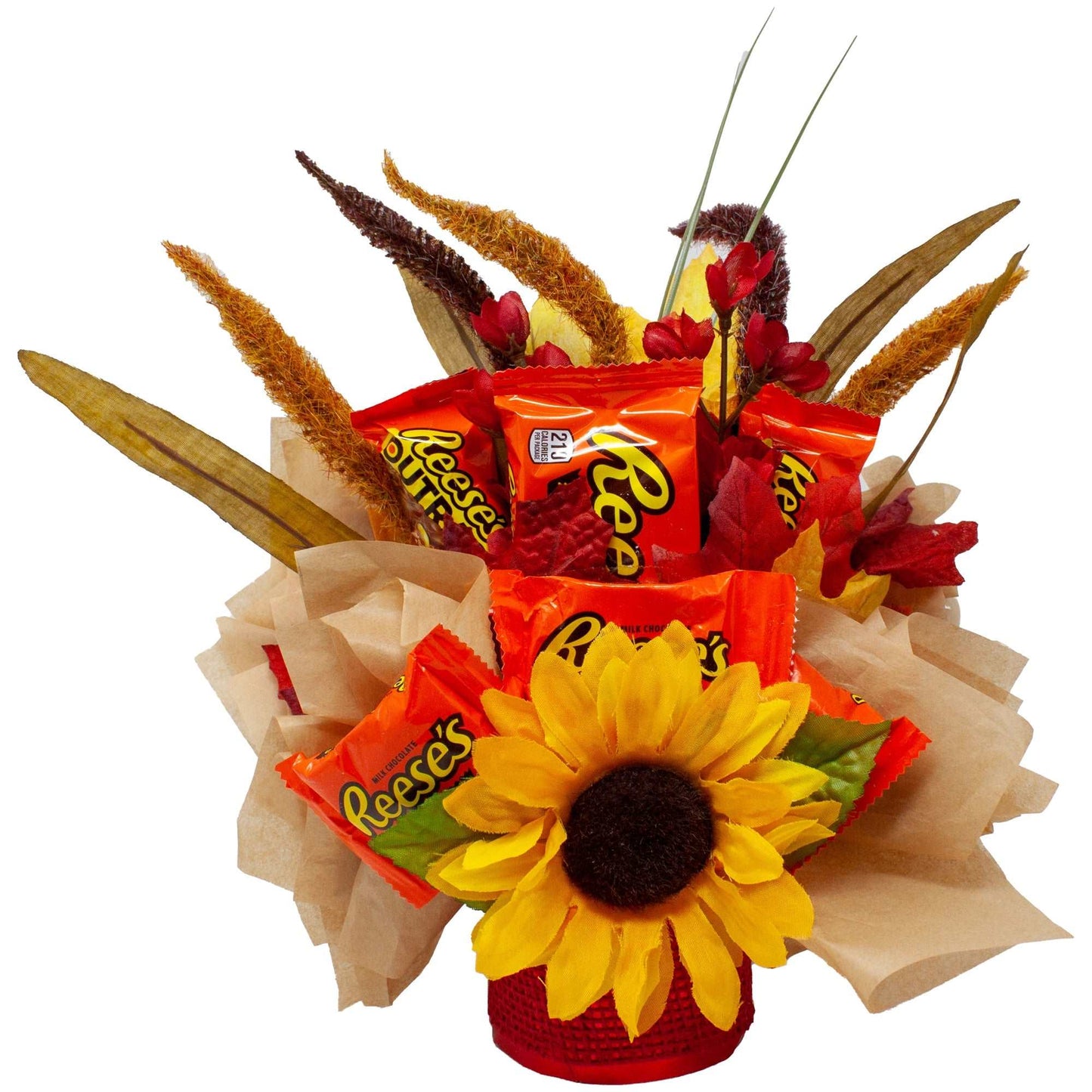 Fall Themed Chocolate Candy Bouquet with Reese's Peanut Butter Cups