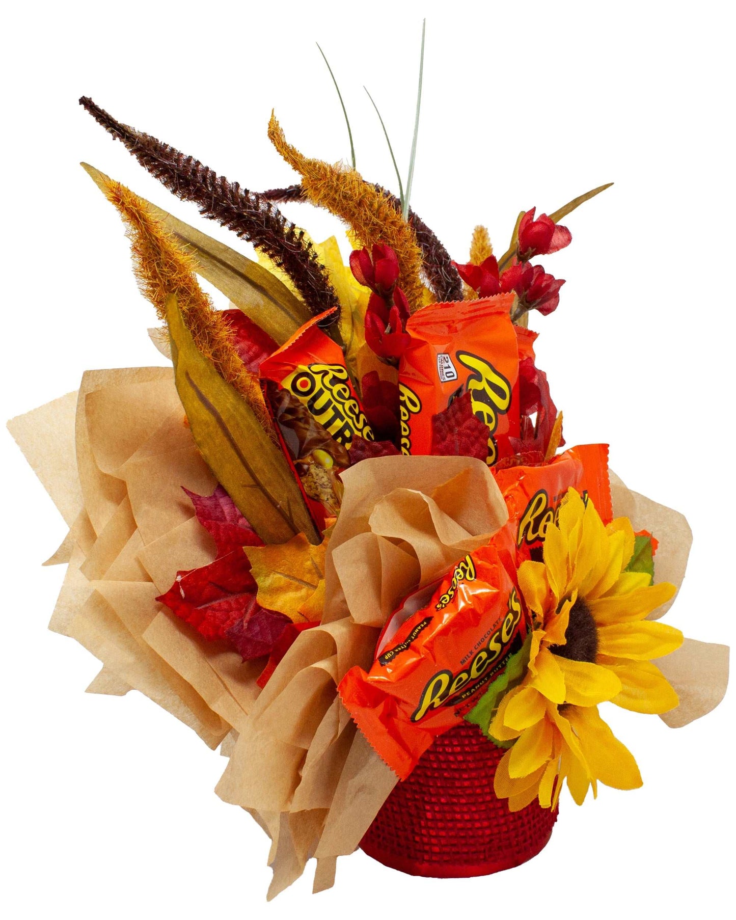 Fall Themed Chocolate Candy Bouquet with Reese's Peanut Butter Cups