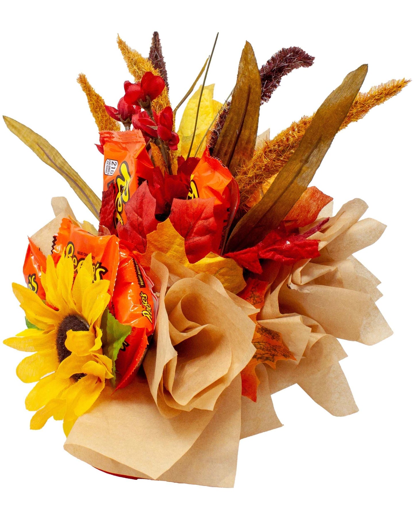 Fall Themed Chocolate Candy Bouquet with Reese's Peanut Butter Cups
