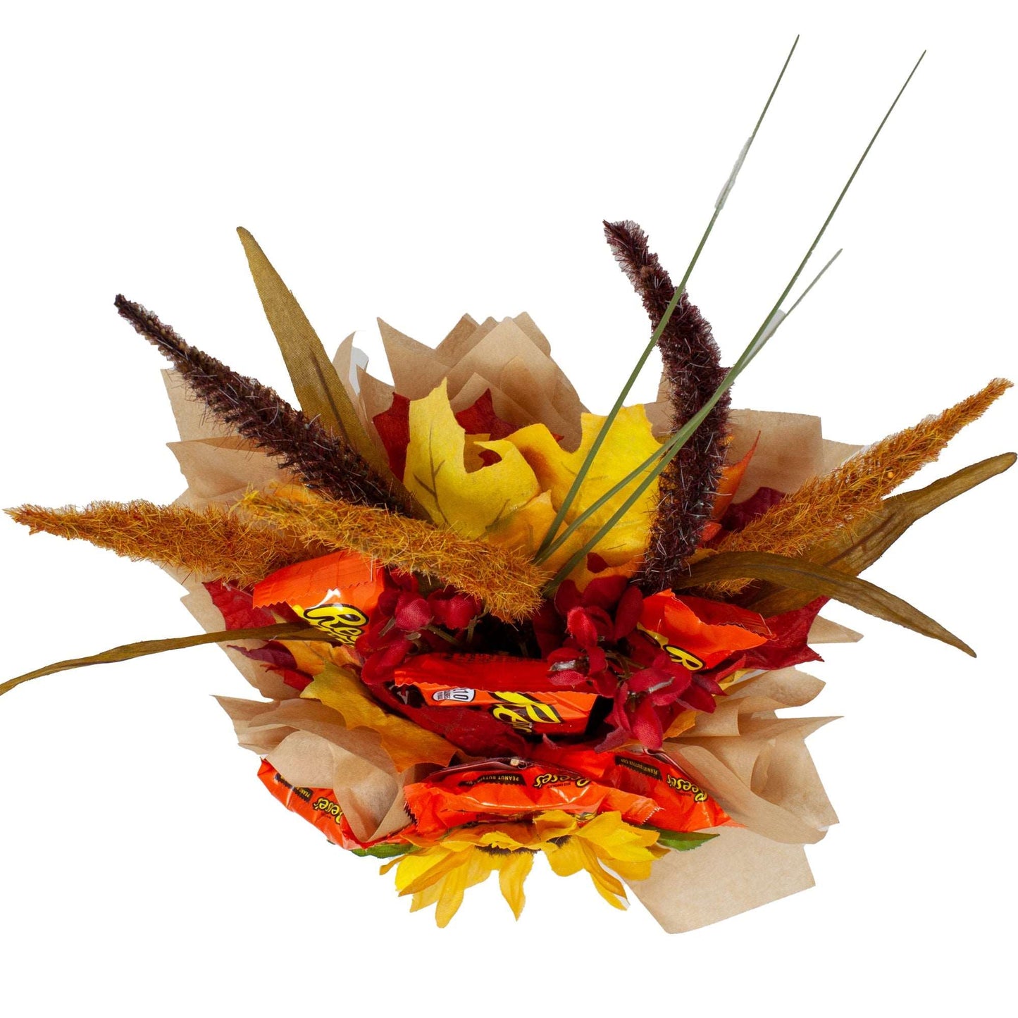 Fall Themed Chocolate Candy Bouquet with Reese's Peanut Butter Cups