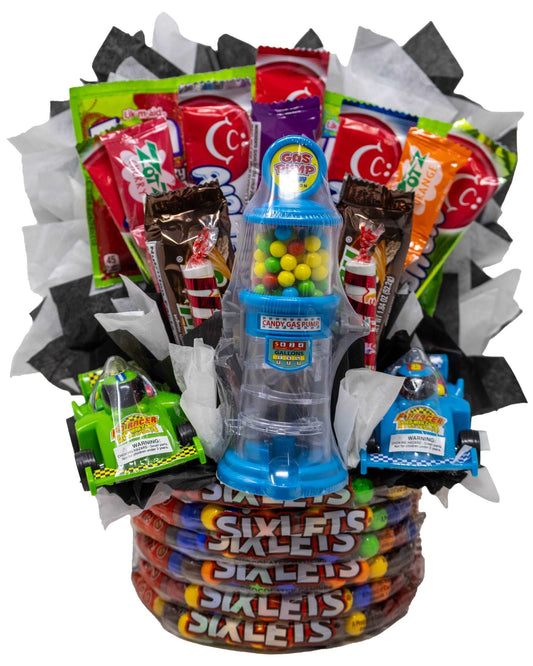 Formula 1 Race Car Themed Candy Bouquet for Kids and Adults