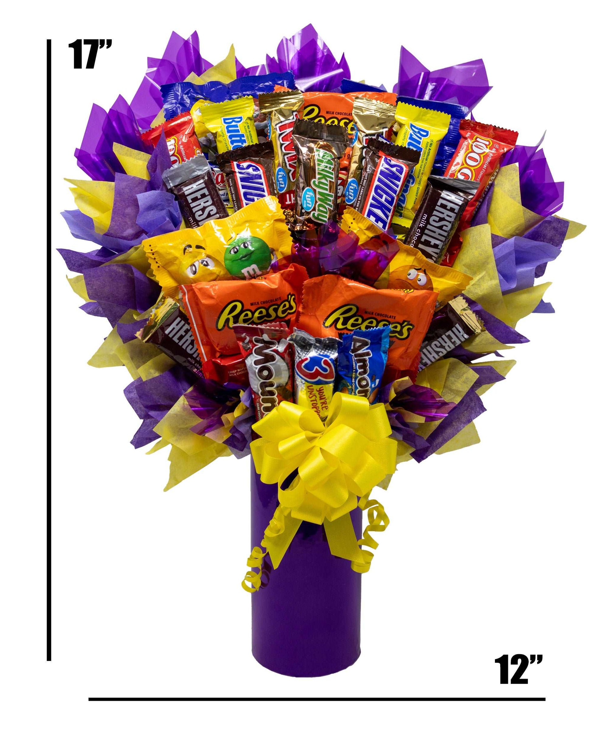 Candy Bouquet Fun-Size Mini Candy Variety Assortment | Personalized Gift Card
