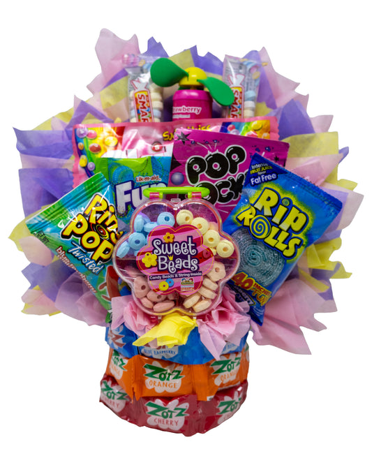 Super Cute Candy Bouquet for Girls Creatively Crafted with Name Brand Candies