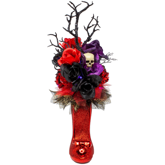 Gothic Red High Heel Floral Arrangement
