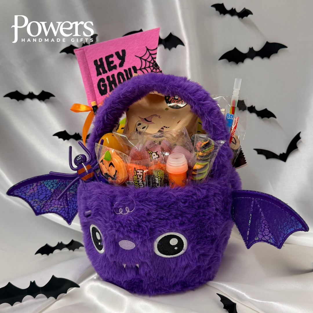 Halloween Fuzzy Bat Prefilled Boo Basket