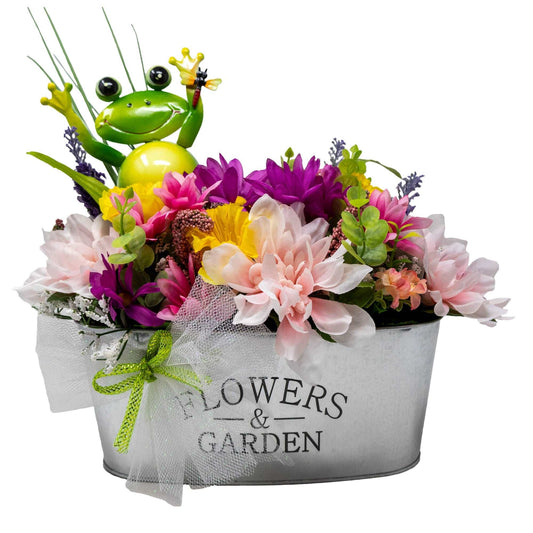 Happy Frog Faux Flower Arrangement