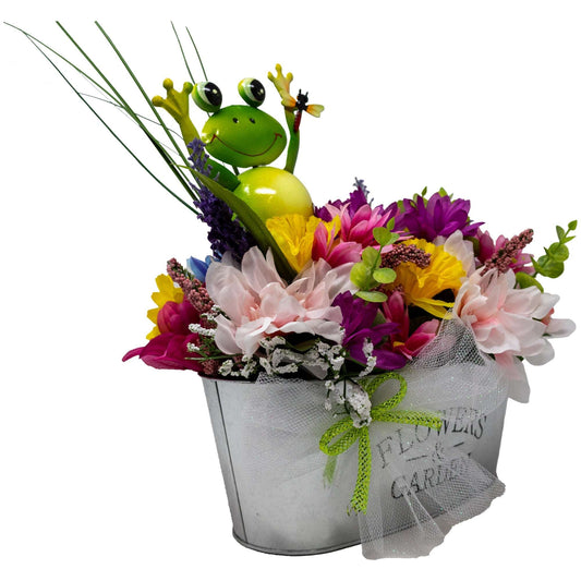 Happy Frog Faux Flower Arrangement