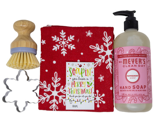 Holiday Kitchen Towel and Soap Gift Bag Set