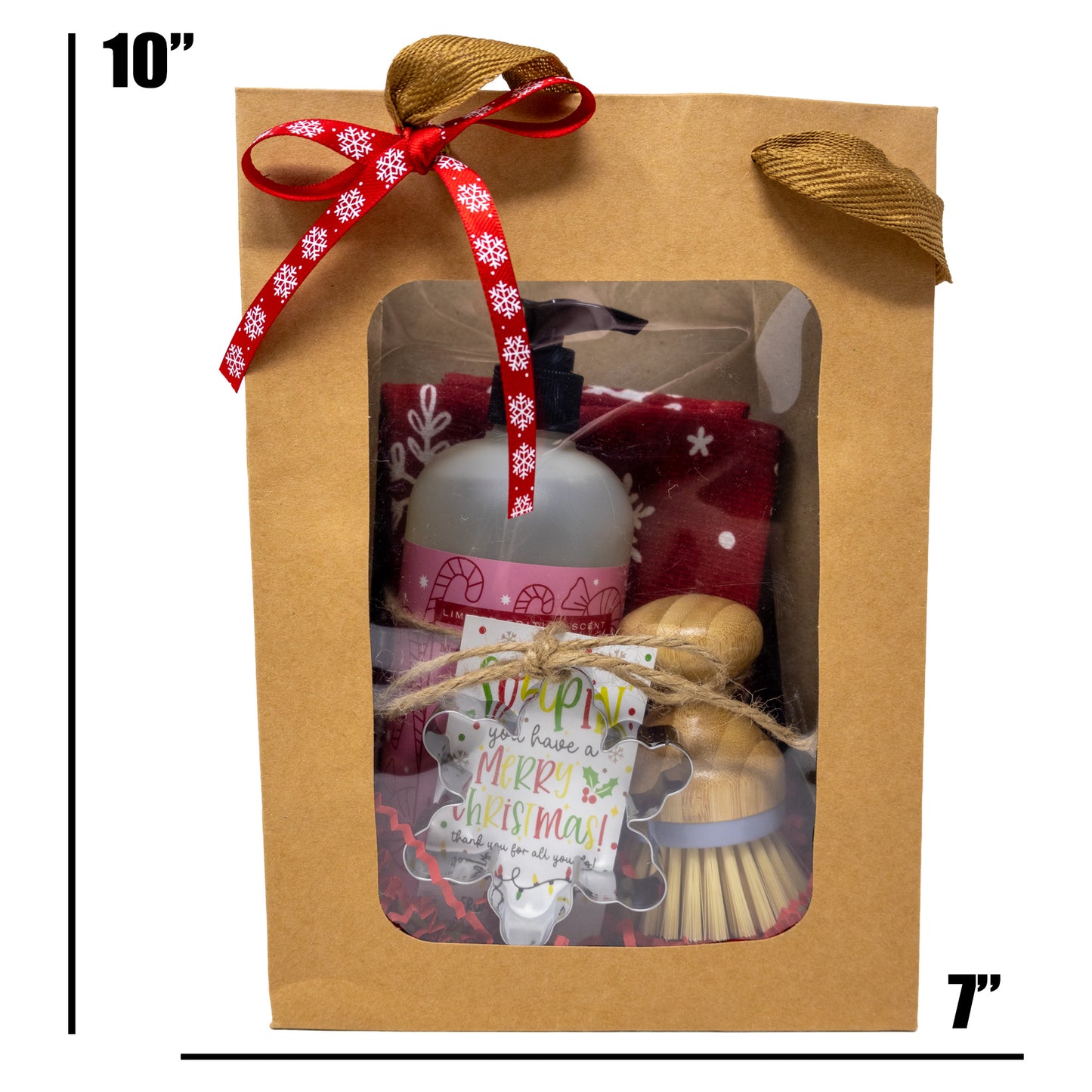Holiday Kitchen Towel and Soap Gift Bag Set