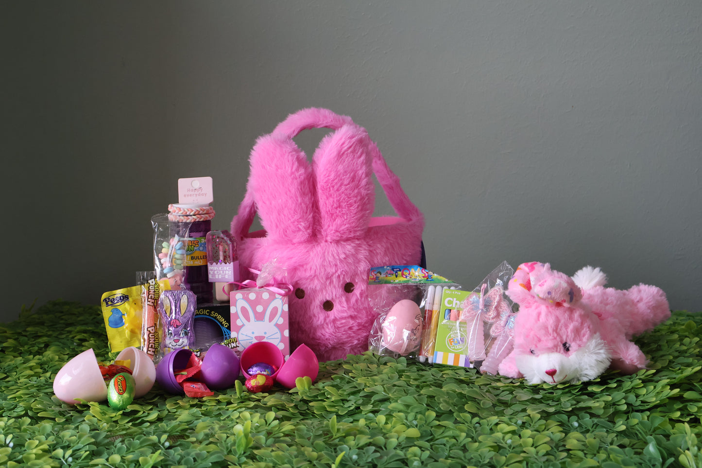 Easter Peeps Pink Bunny Basket for Kids