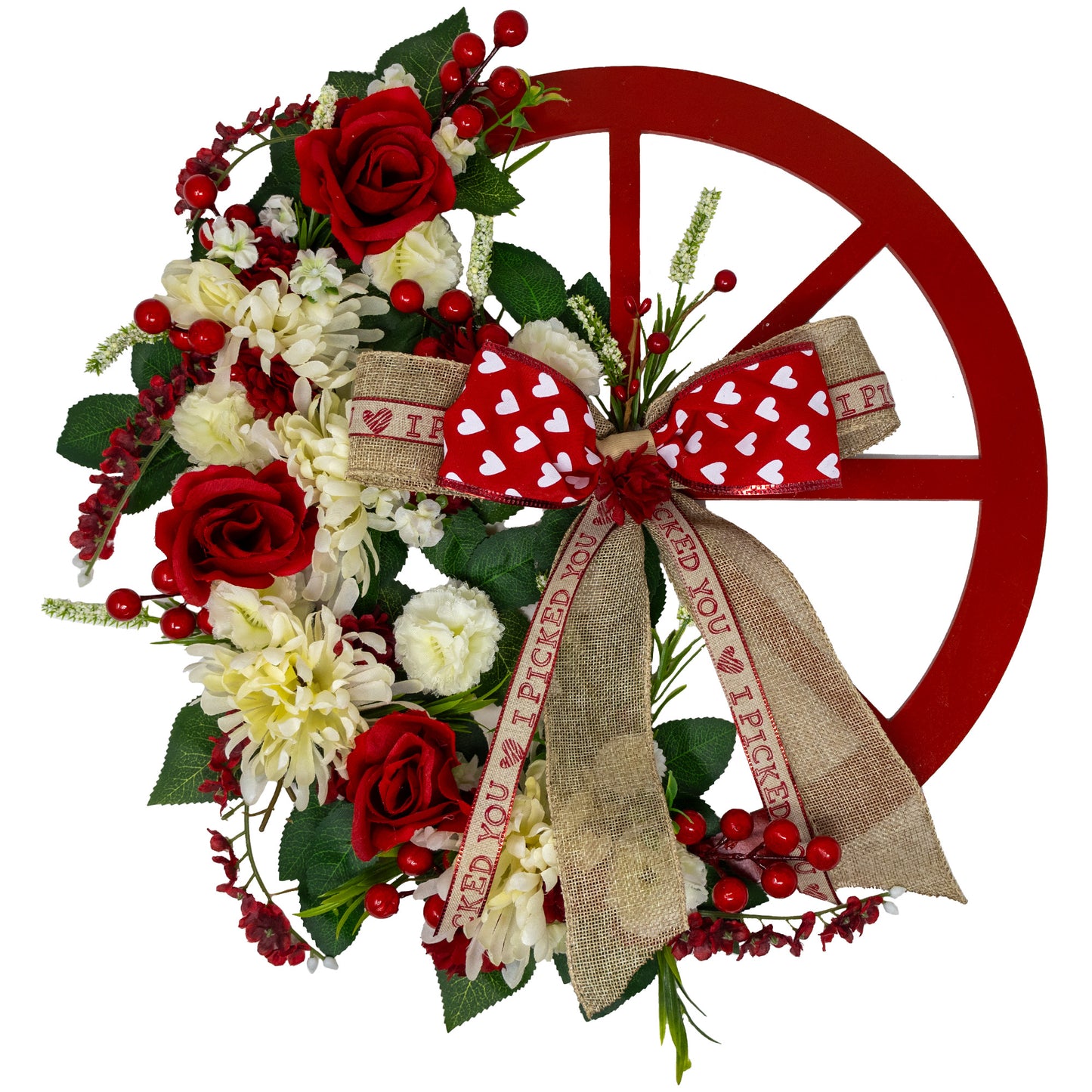 I Picked You Valentine's Wheel Wreath
