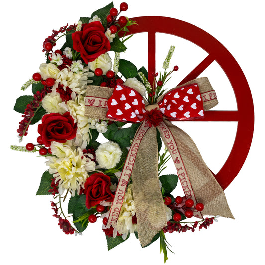 I Picked You Valentine's Wheel Wreath