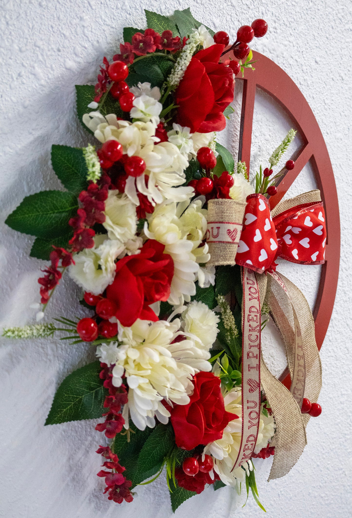 I Picked You Valentine's Wheel Wreath