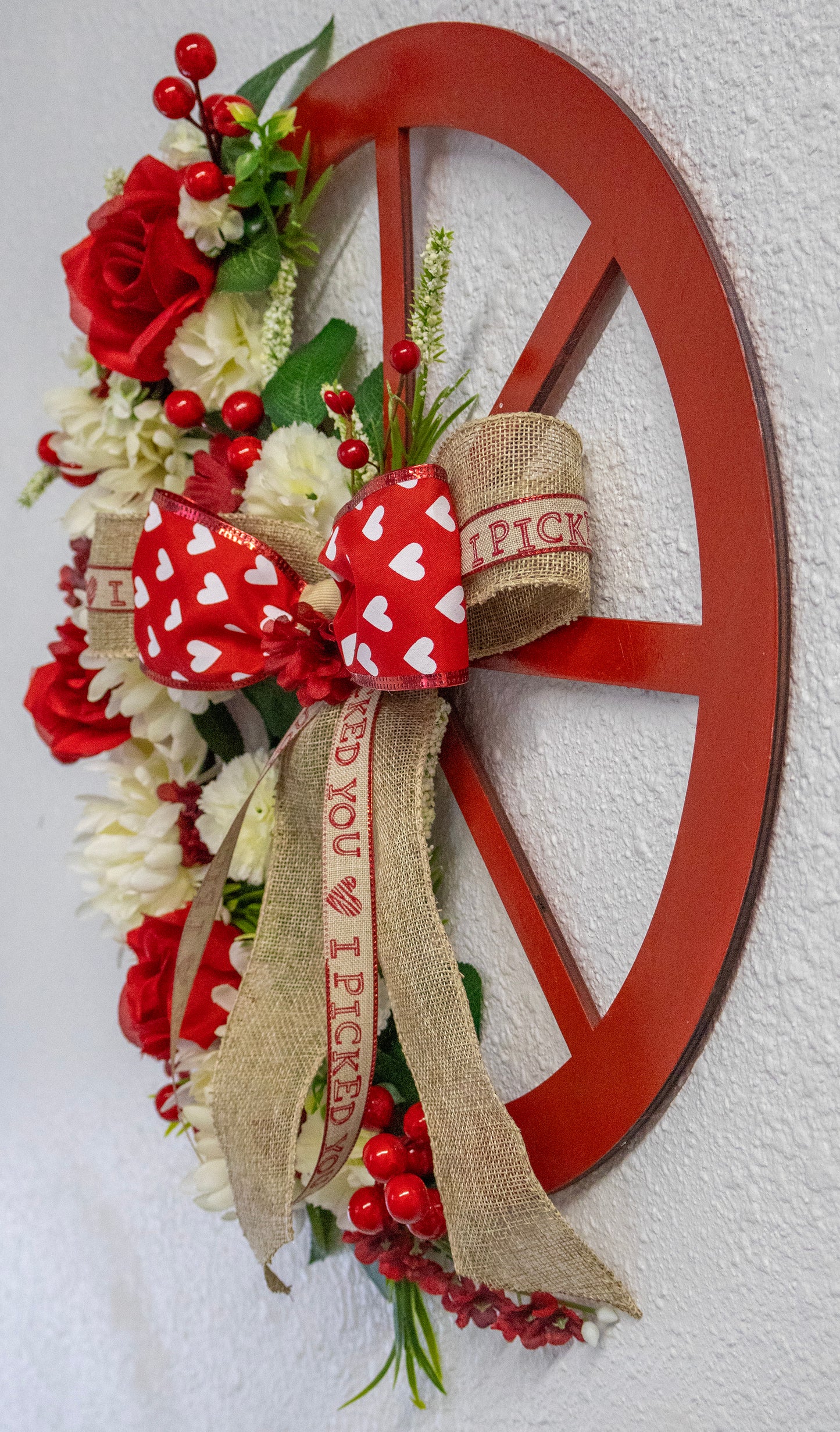I Picked You Valentine's Wheel Wreath