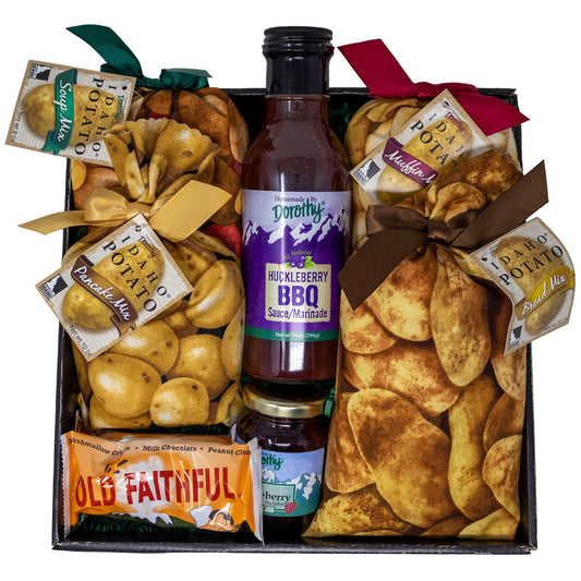 Unique Idaho Gift basket with BBQ Sauce & Specialty Foods