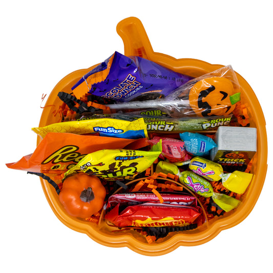 Jack-O-Lantern Halloween Snackle Box with Candy & Game