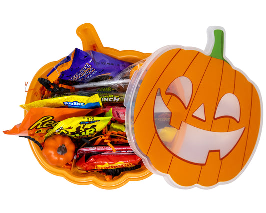 Jack-O-Lantern Halloween Snackle Box with Candy & Game