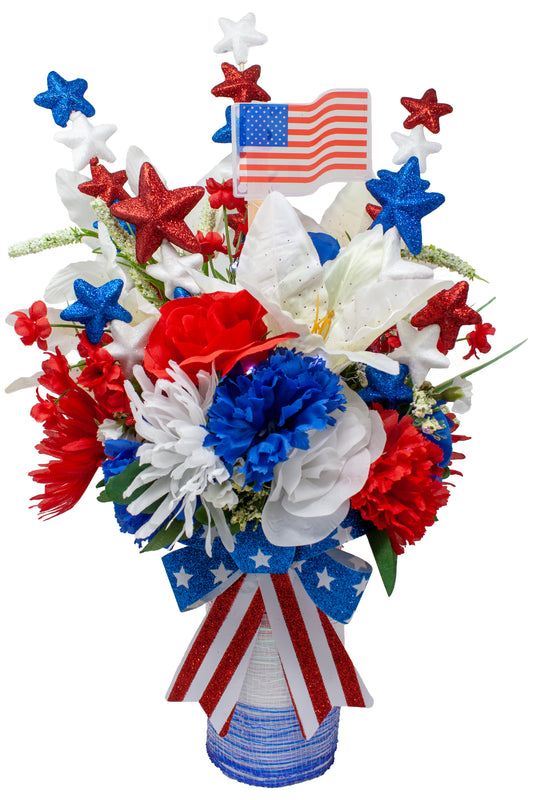 Fourth of July memorial floral arrangement
