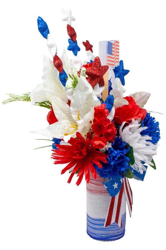 Fourth of July memorial floral arrangement