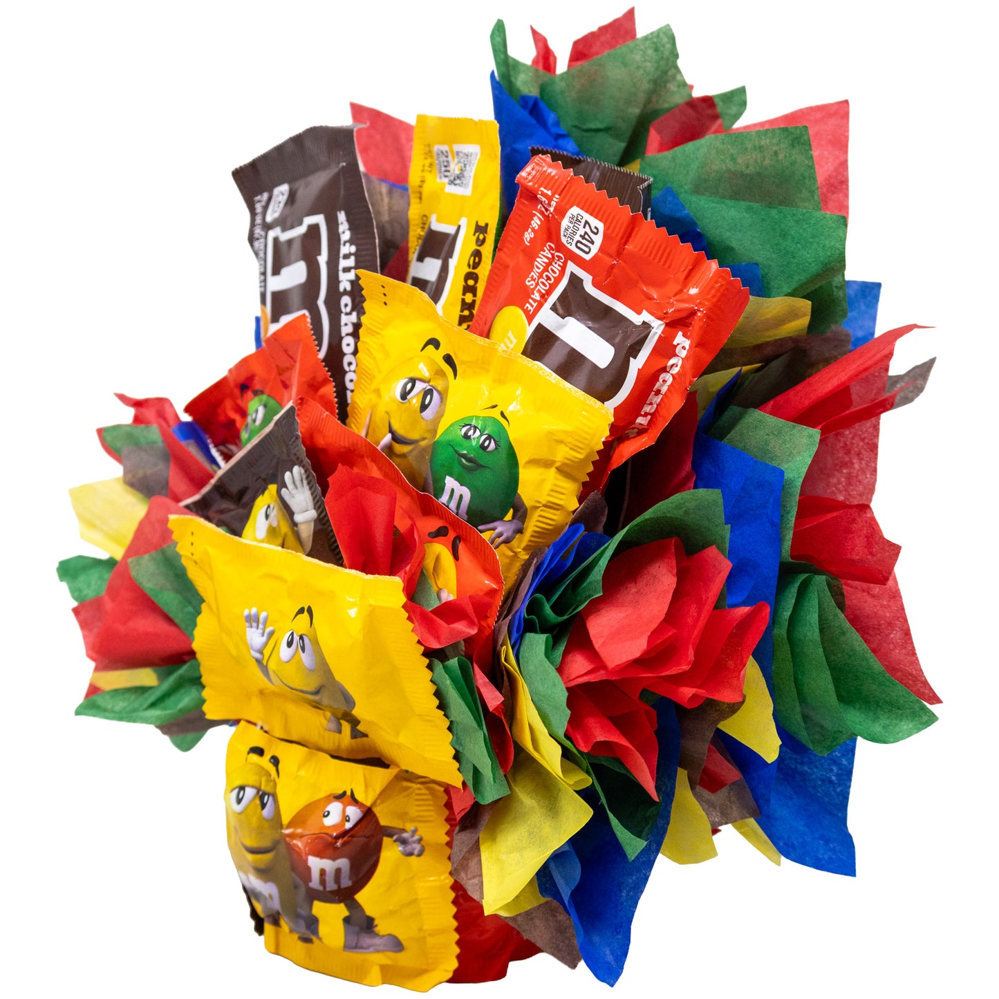M&M's Chocolate Candy Bouquet Gift with Fun Size Snack Pack