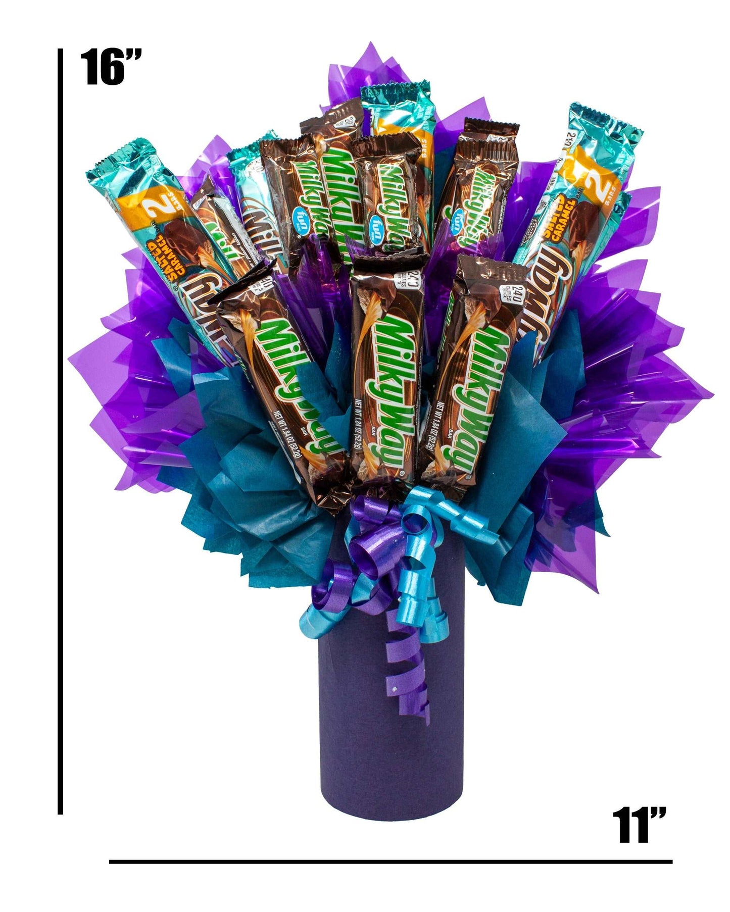 Milky Way Candy Bouquet with Standard Size Bars and Fun Size Candy Bars