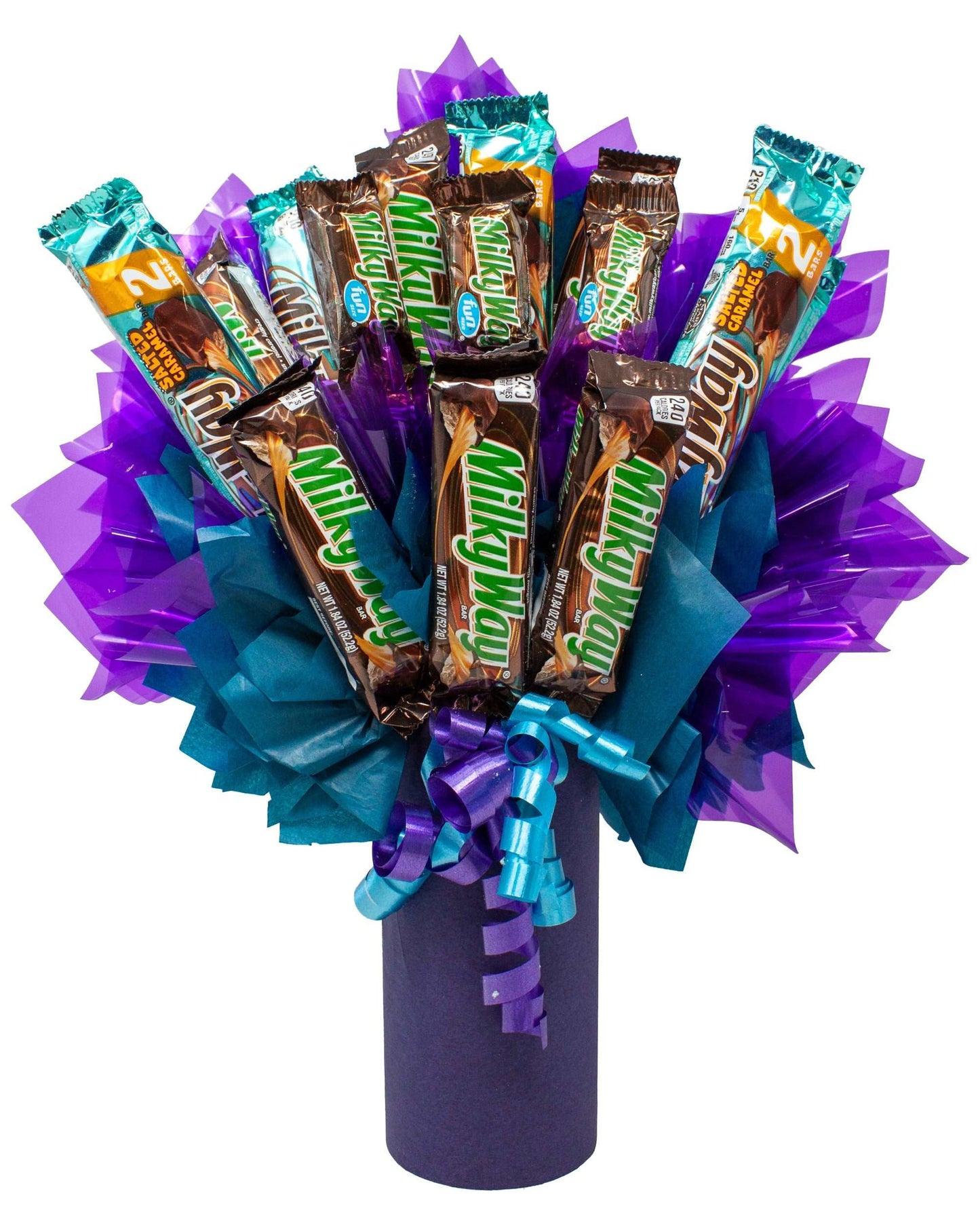 Milky Way Candy Bouquet with Standard Size Bars and Fun Size Candy Bars