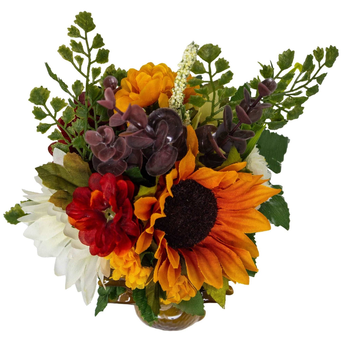 Ceramic Moose Floral Arrangement with Fall Flowers