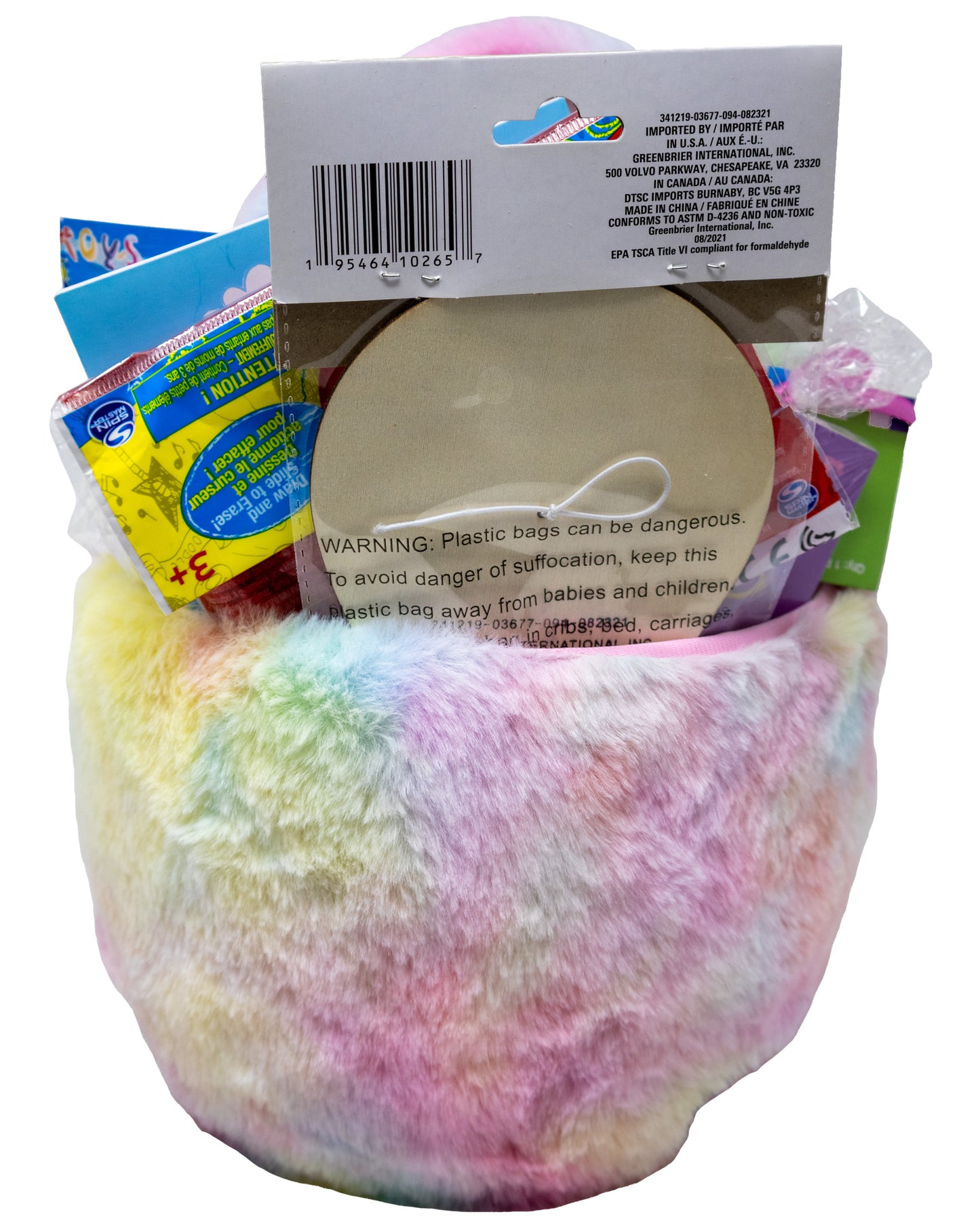 Easter Peeps Rainbow Pastel Bunny Basket for Kids | Prefilled Easter Baskets
