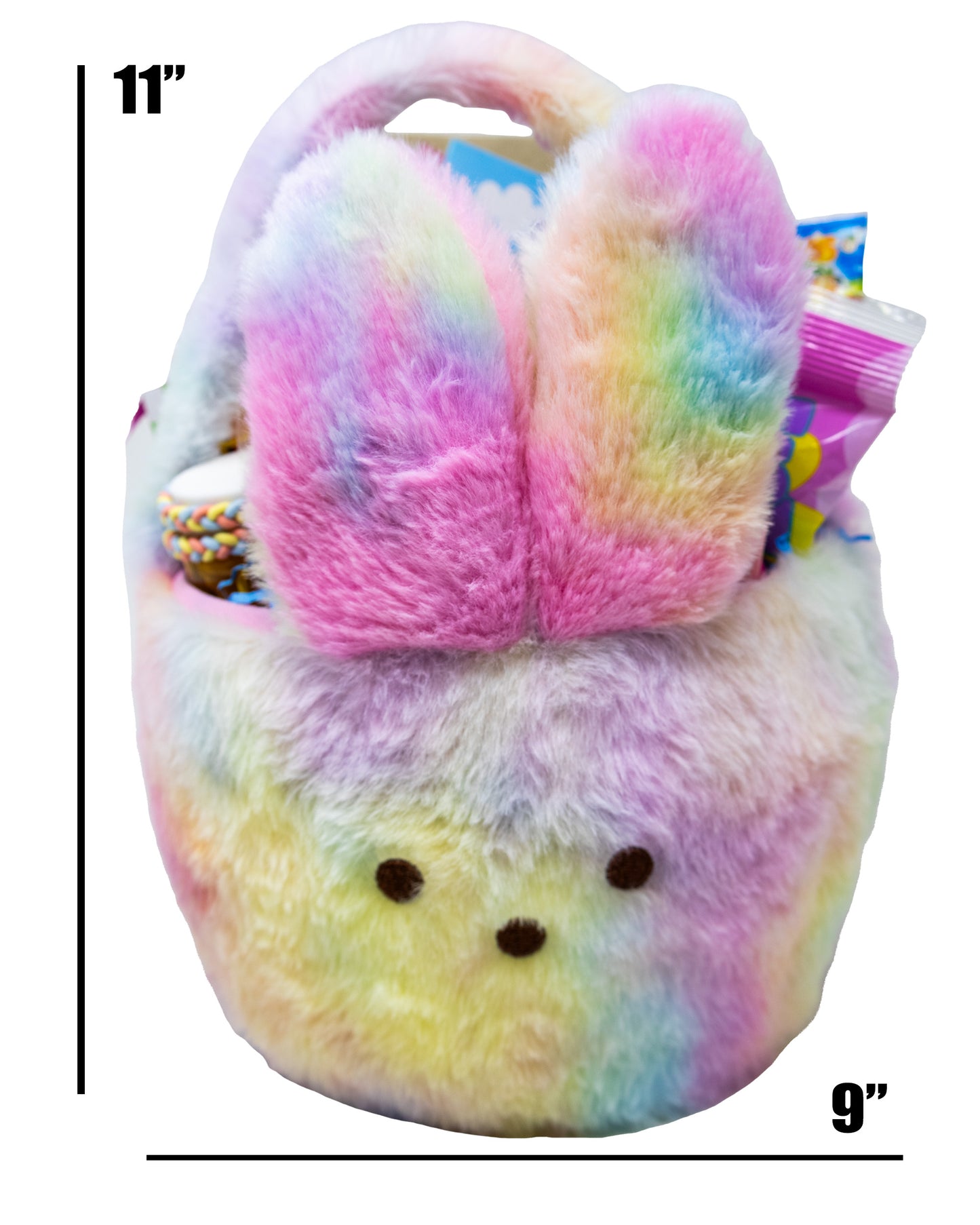 Easter Peeps Rainbow Pastel Bunny Basket for Kids | Prefilled Easter Baskets