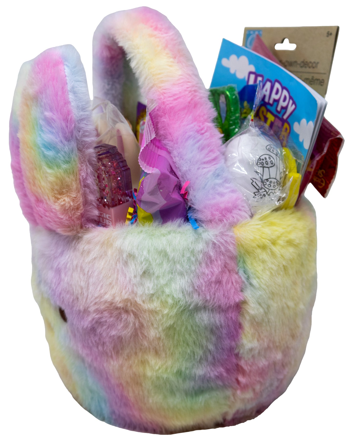 Easter Peeps Rainbow Pastel Bunny Basket for Kids | Prefilled Easter Baskets
