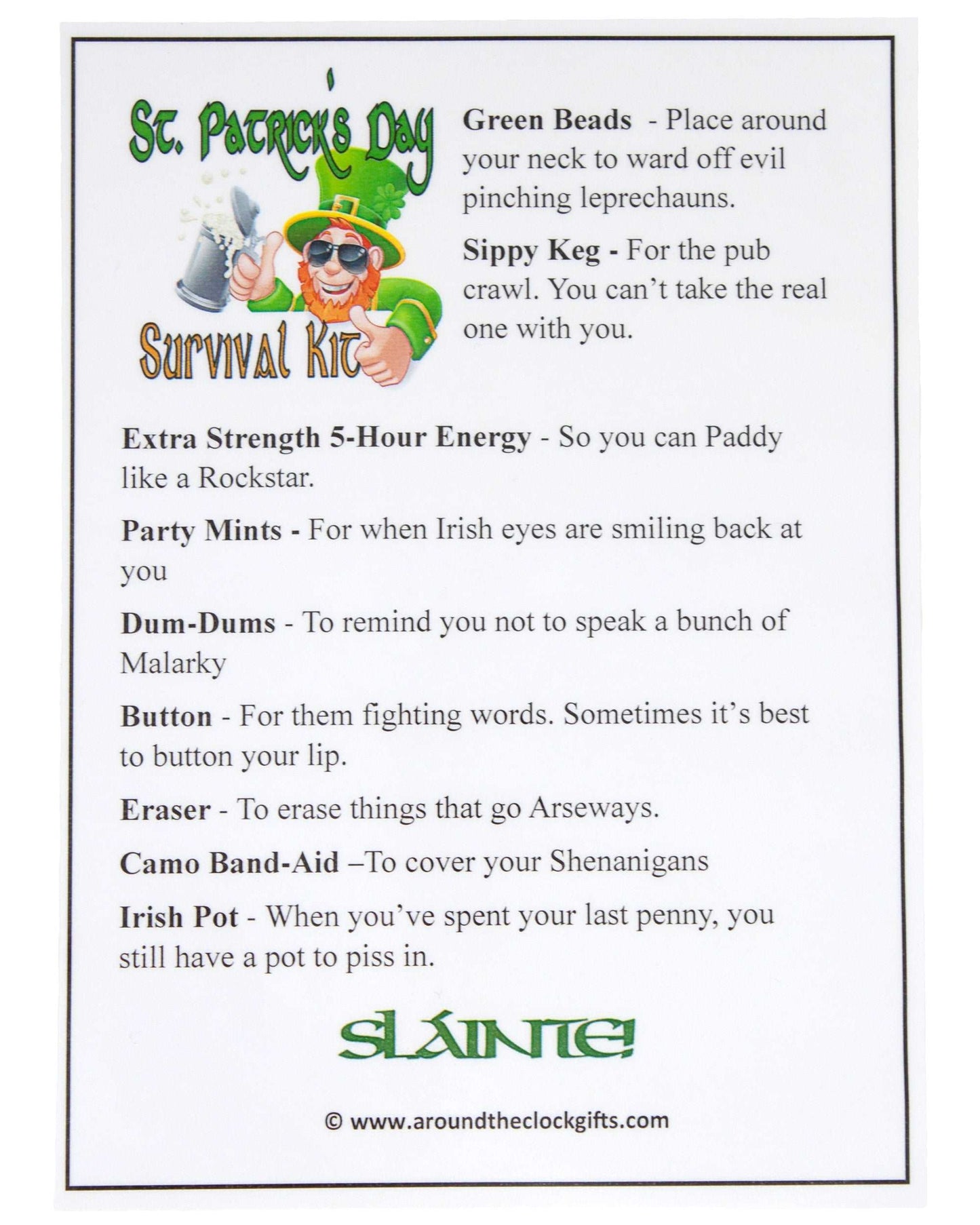 St Patrick's Day Survival Kit with Sippy Keg