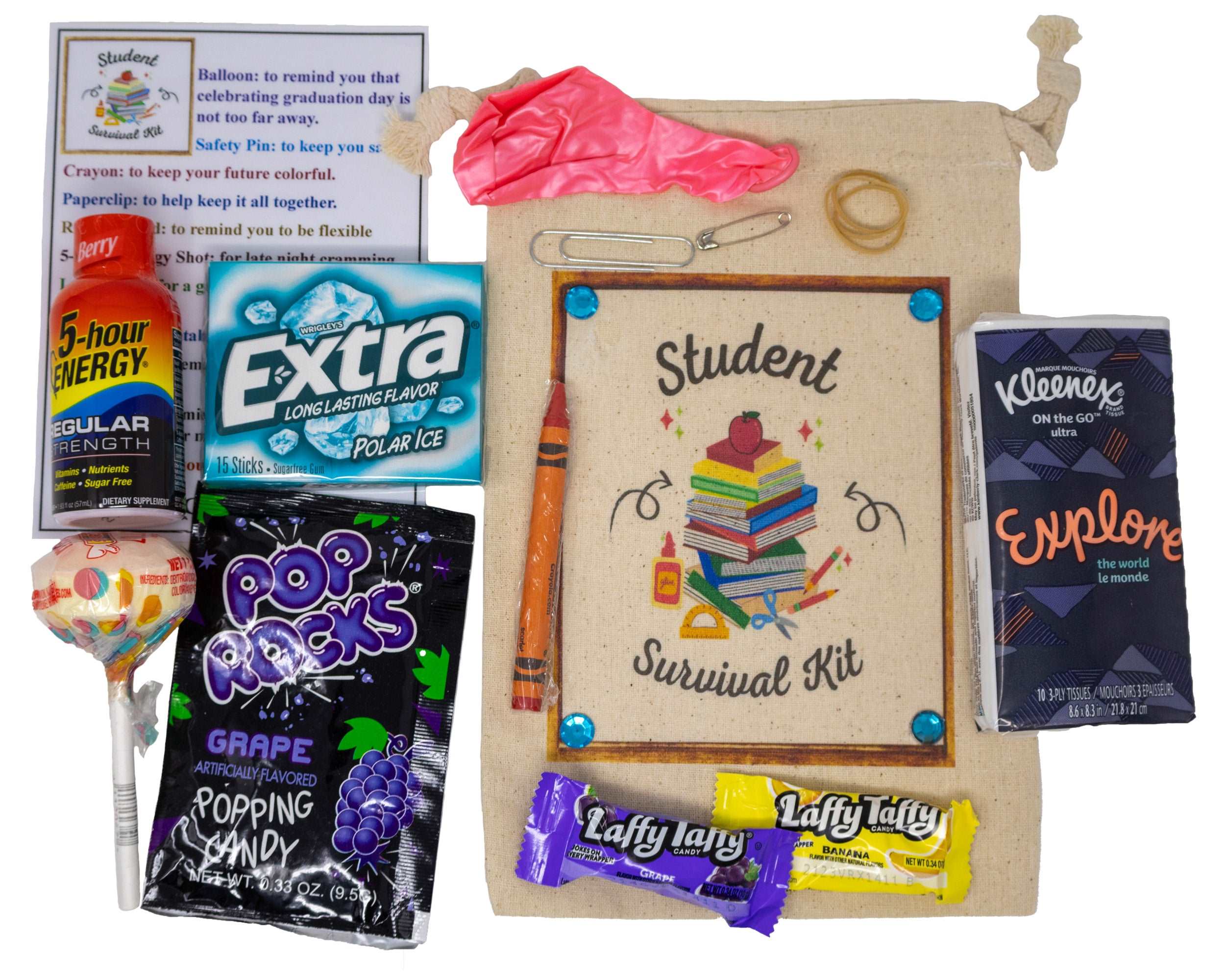 Student Survival Kit Humorous Gag Gift Back to School Finals Wee
