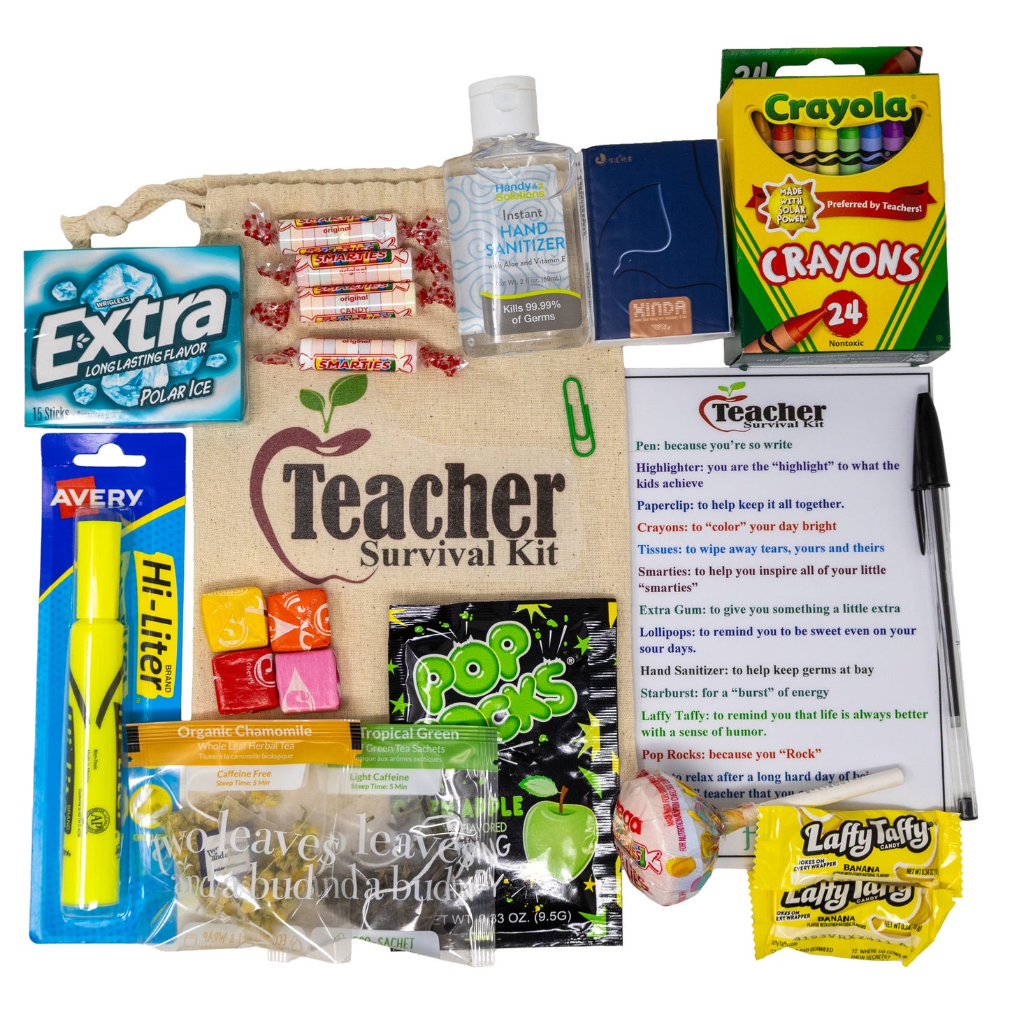 Teacher Fun Survival Kit with Witty Instruction Card