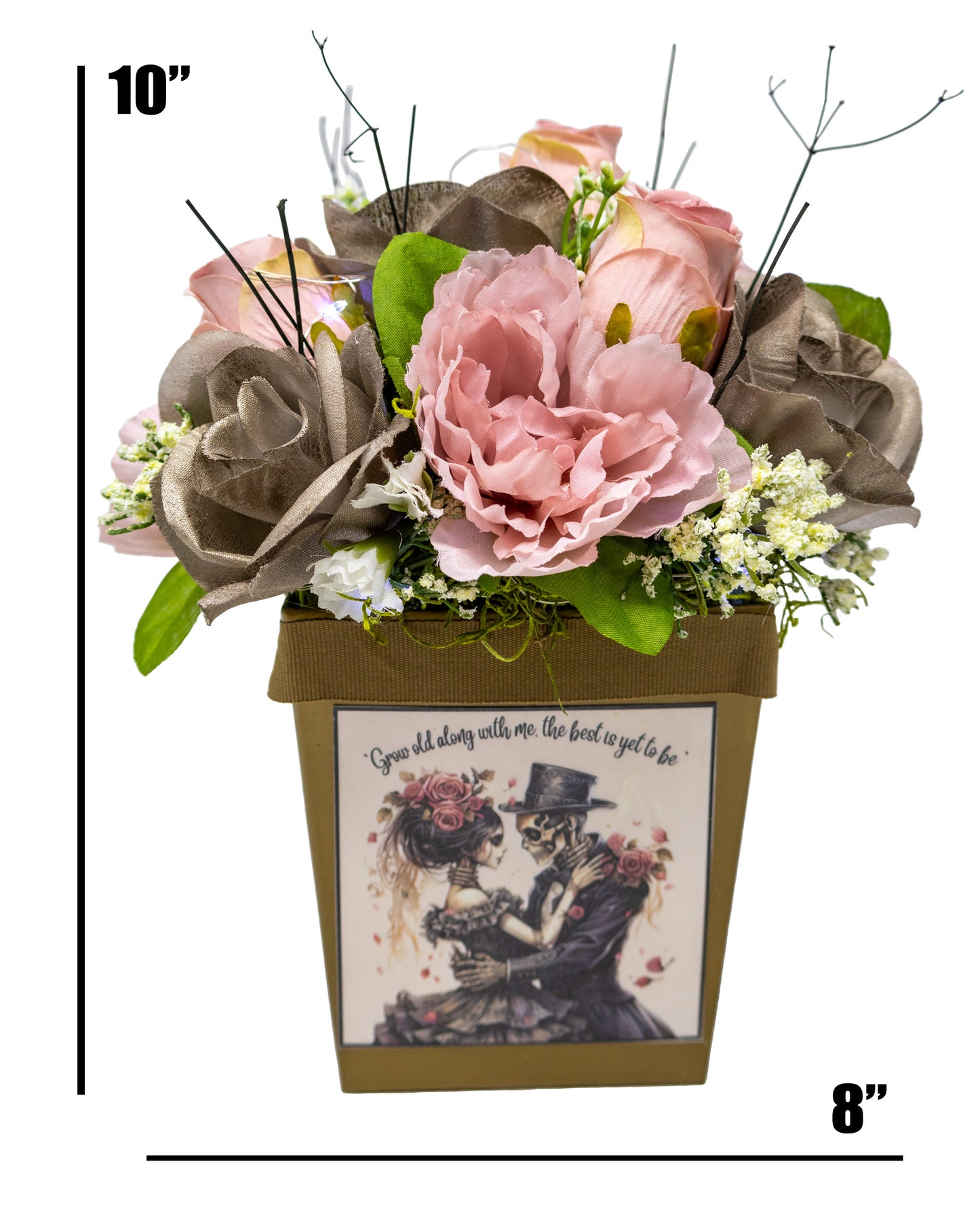 Grow Old With Me Floral Arrangement with Fairy Lights