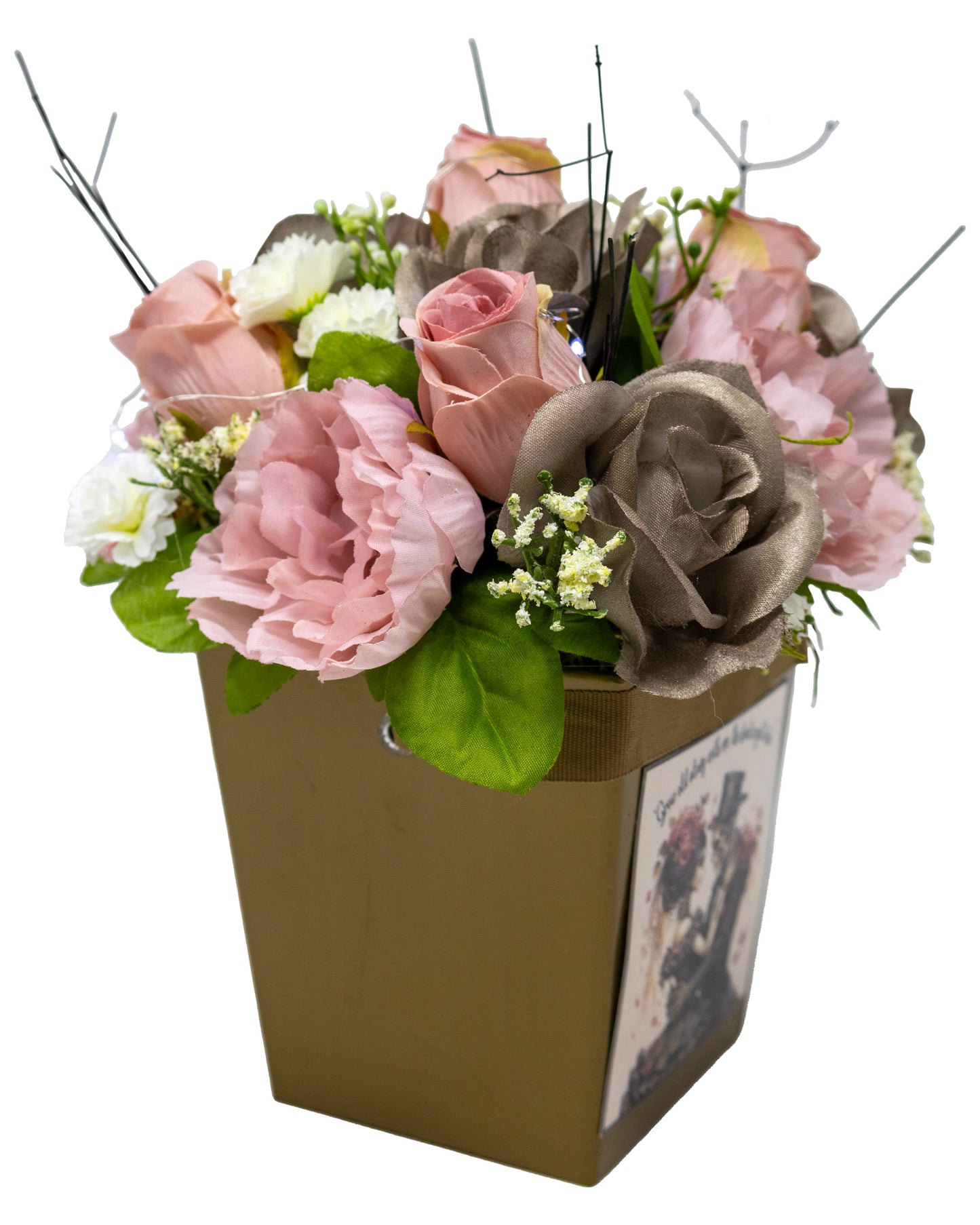Grow Old With Me Floral Arrangement with Fairy Lights