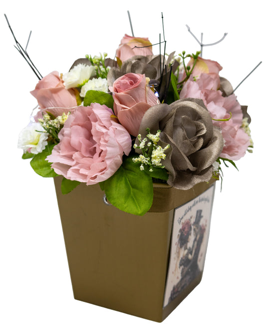 Grow Old With Me Floral Arrangement with Fairy Lights