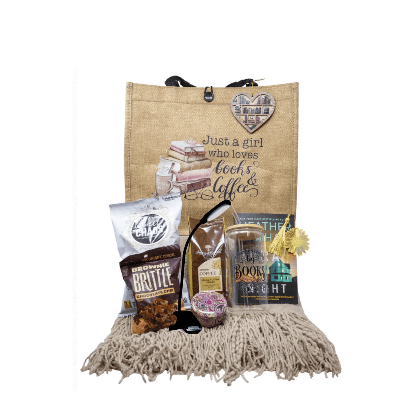 Book & Coffee Lover Gift Tote Bag | "Just a Girl Who Loves Books & Coffee"