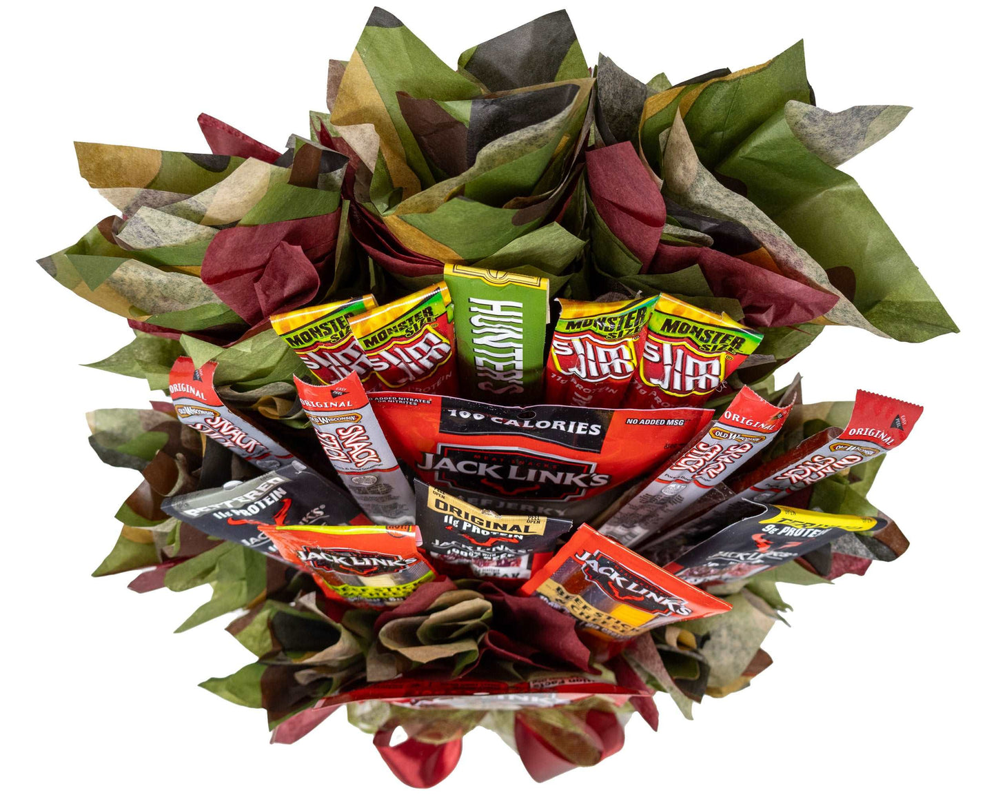 Beef Jerky Bouquet with a Unique Variety of Name Brand Meat Snacks