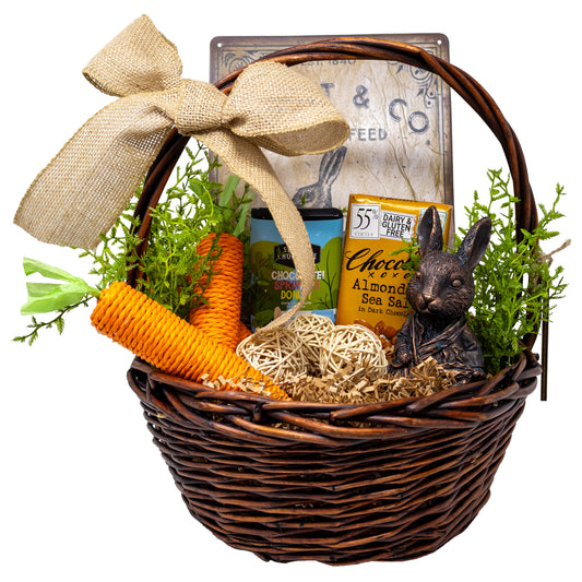 Welcome Spring Rabbit Decor & Candy Basket