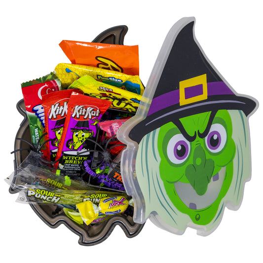 Witch Halloween Snackle Box with Candy & Game