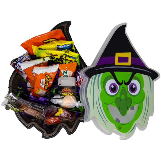 Witch Halloween Snackle Box with Candy & Game