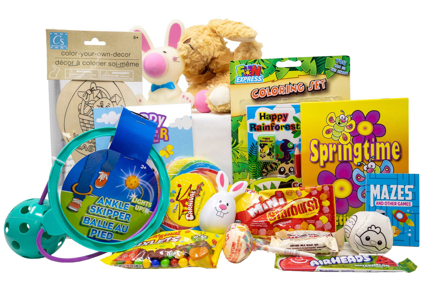 Yellow Polka Dot Prefilled Easter Basket